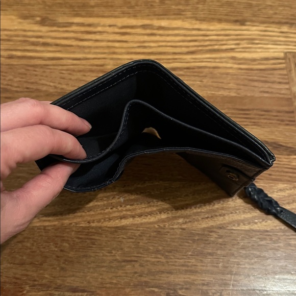 Fossil Wallet Mini Navy Blue Cowhide Leather Zip & Snap Closures - Picture 5 of 6